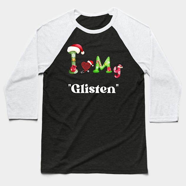 Xmas with "Glisten" Baseball T-Shirt by Tee Trendz